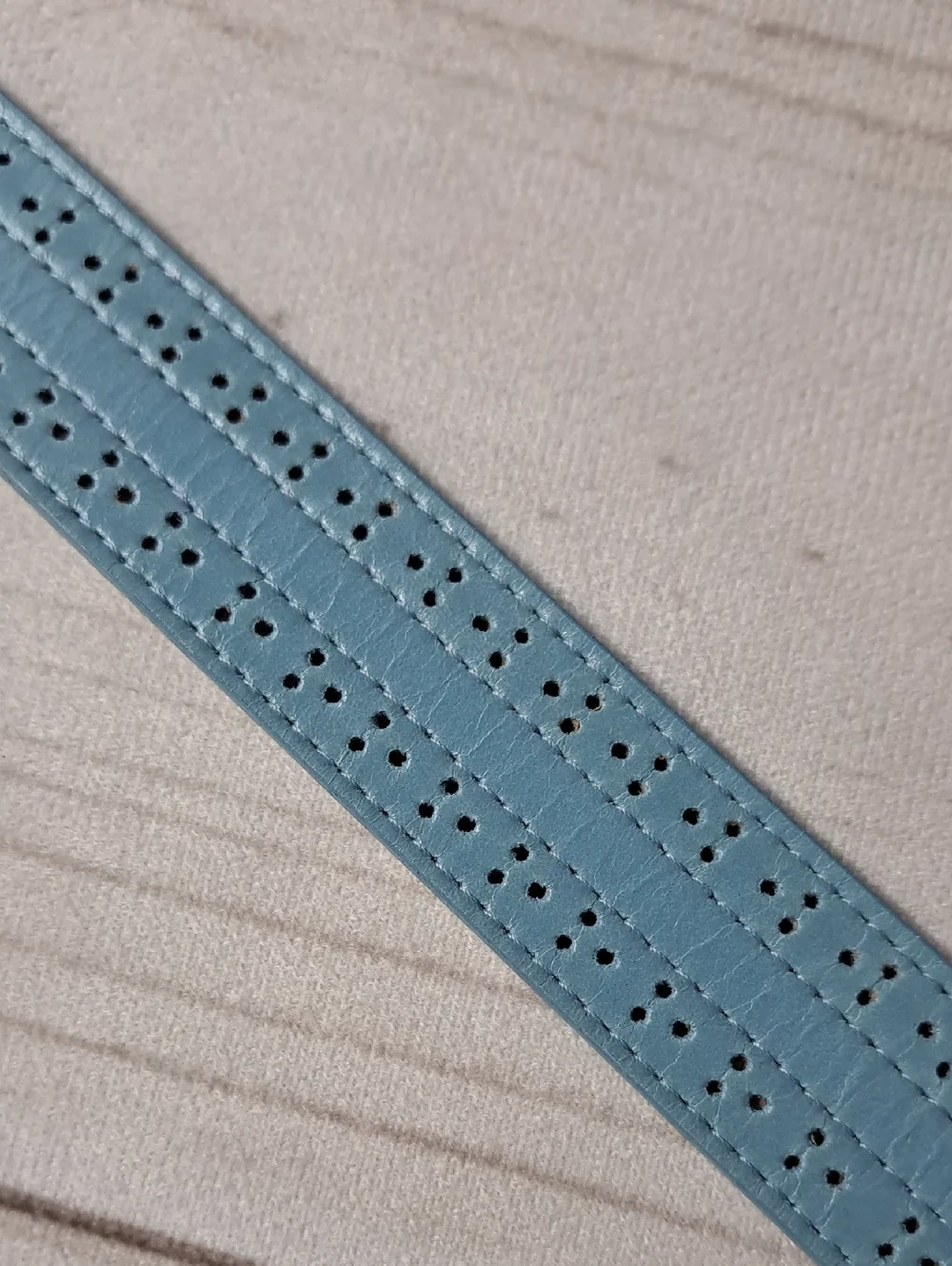 Avignon Light Blue Perforated Leather Belt Size Large 31